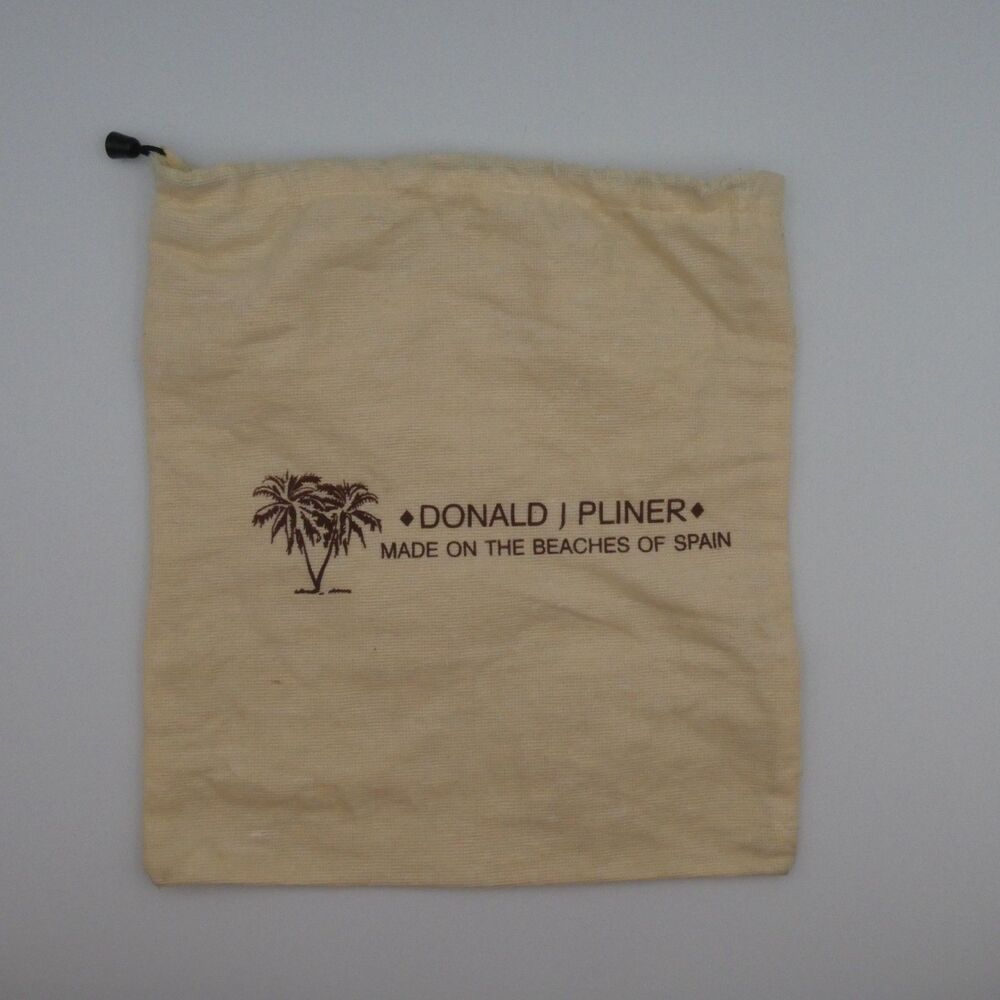 Donald J Pliner Palm Tree Dust Bag 11.5x13 Made In Spain Drawstring Pouch